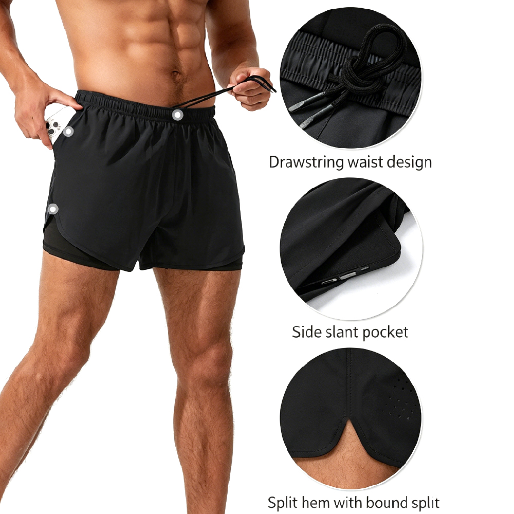 2-in-1 hardloopshorts met hoge - Running Gear Quick Dry recensie en prijs
